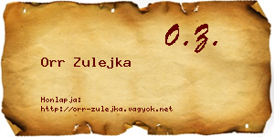Orr Zulejka névjegykártya